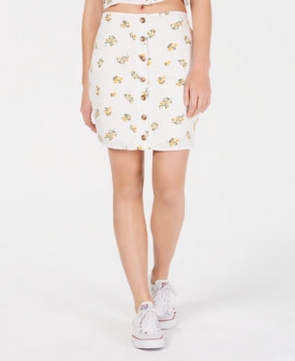 Polly & Esther Button-Front Skirt, Size Medium