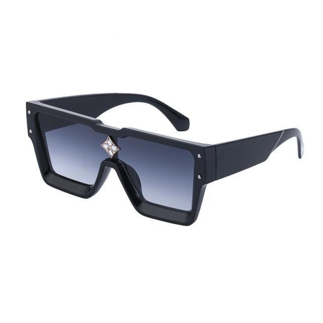 Oversized Square Rimless Shades UV400 Shape Sunglasses For Women New Fashionable New Big Frame Sun Glasses for Female New Latest Attractive Large Flat Top Eyewear For  Unisex