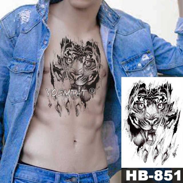 Gladiator Temporary Tattoo Sticker Flower Waterproof Big Modern Womens Mens Body Tattoo Luxury Design