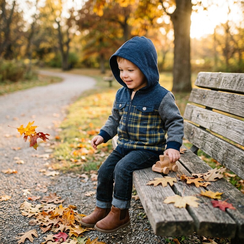 First Impressions Boys Hooded Patchwork Jacket, Size 12-18 Months