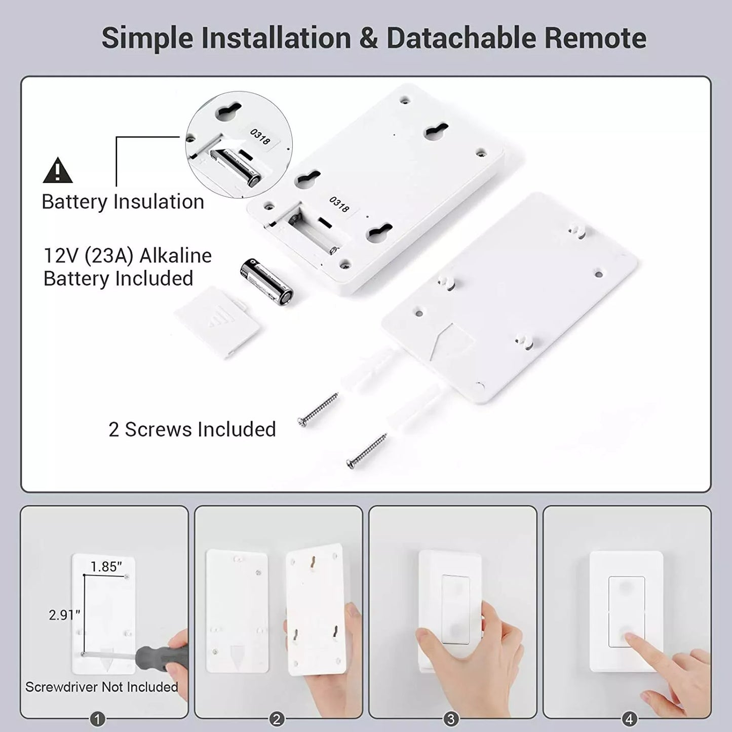 Dewenwils Remote Control Light Lamp Socket E26 E27 Bulb Base Adapter, No Wiring