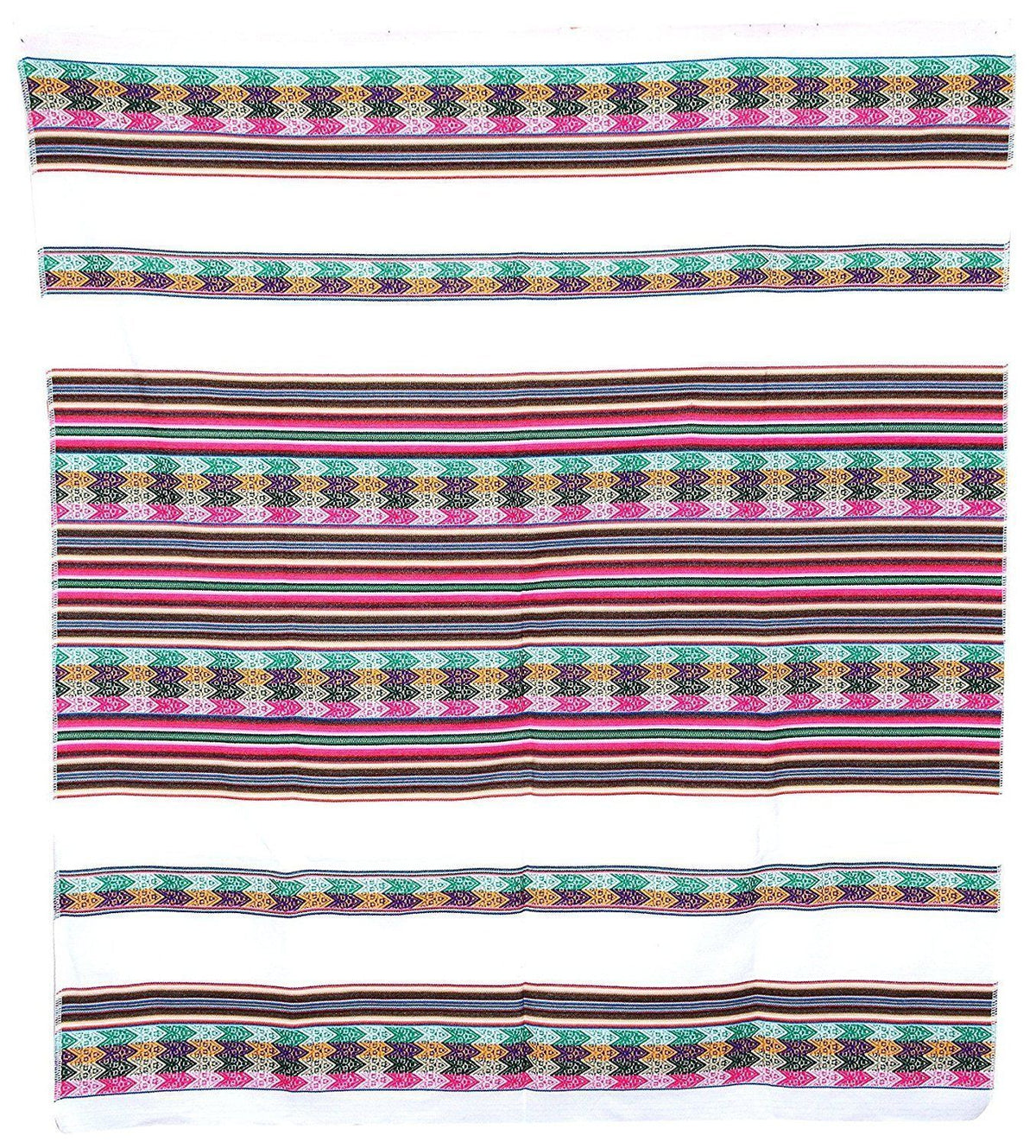 Uptown Down Found Peruvian Woven Throw, Ecru/Multi