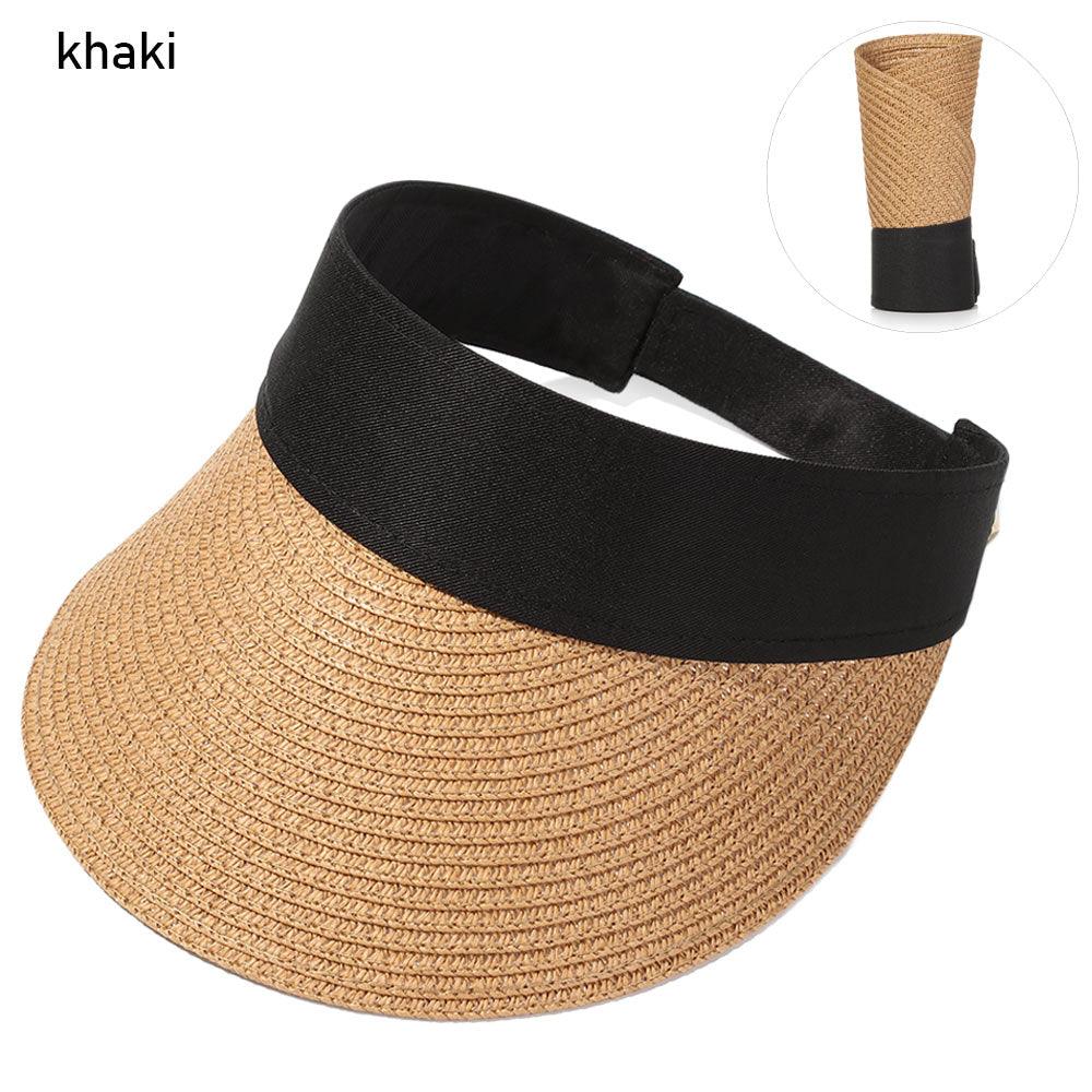 Summer Adjustable Empty Top Hat Portable Foldable Women's Beach Hat Wide Brim Women Sun Hat Fashion Casual Comfortable Cap Visors For Outdoor Activities