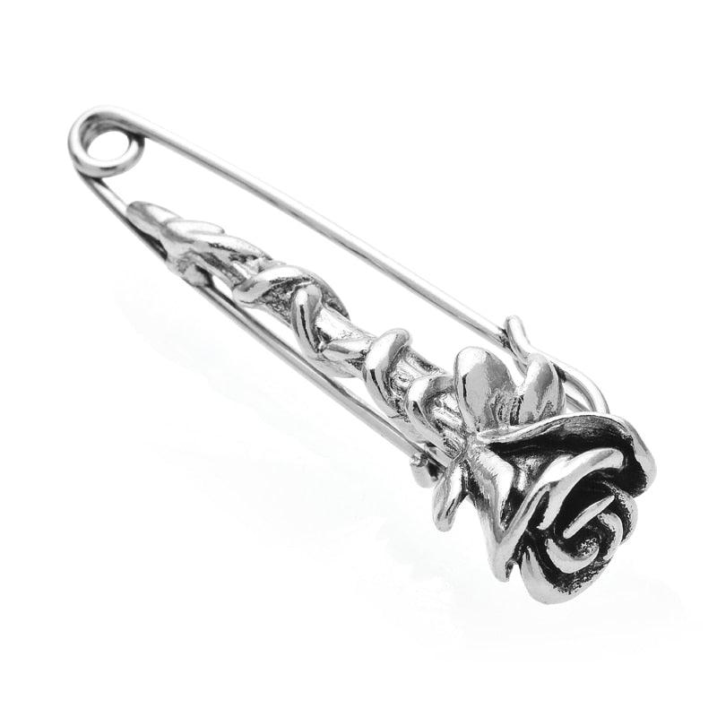Vintage Rose-flower Safety Pins For Women Men Classic Suits Scarf Trousers Brooches Gifts Jewelry Making Charms Findings Supplies Crafting Safety Pins
