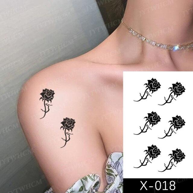Women's Different Stickers Tattoo Temporary Waterproof Neck Arm Leg Tattoo Colorful Design