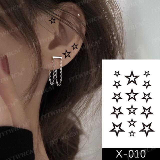 Women's Different Stickers Tattoo Temporary Waterproof Neck Arm Leg Tattoo Colorful Design