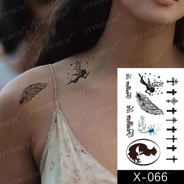 Women's Different Stickers Tattoo Temporary Waterproof Neck Arm Leg Tattoo Colorful Design