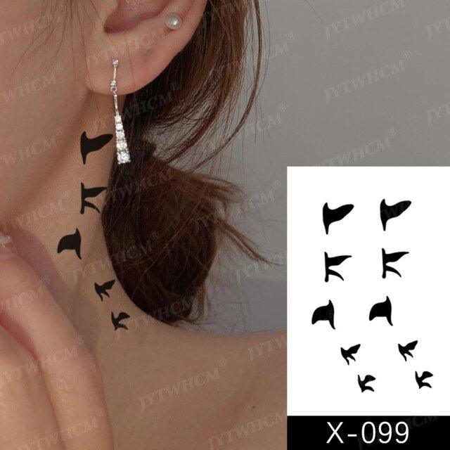 Women's Different Stickers Tattoo Temporary Waterproof Neck Arm Leg Tattoo Colorful Design