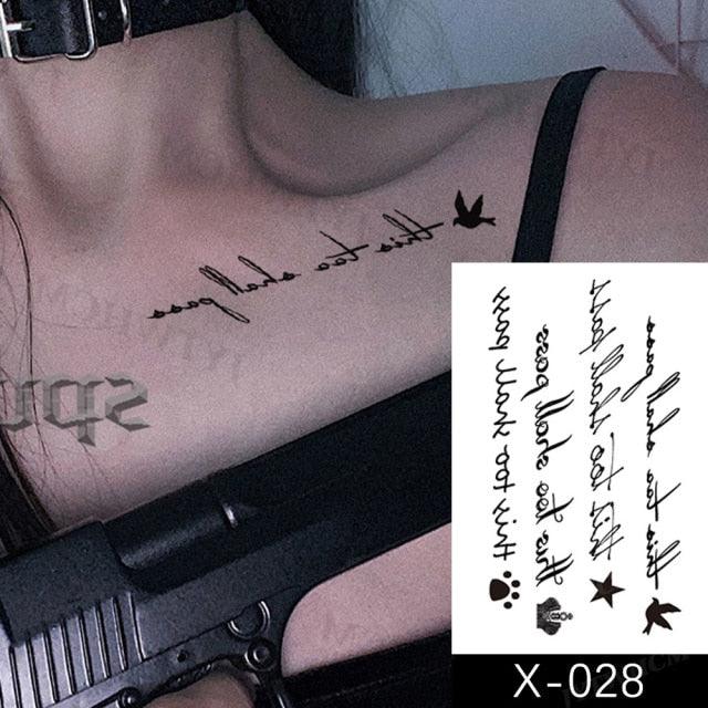 Women's Different Stickers Tattoo Temporary Waterproof Neck Arm Leg Tattoo Colorful Design