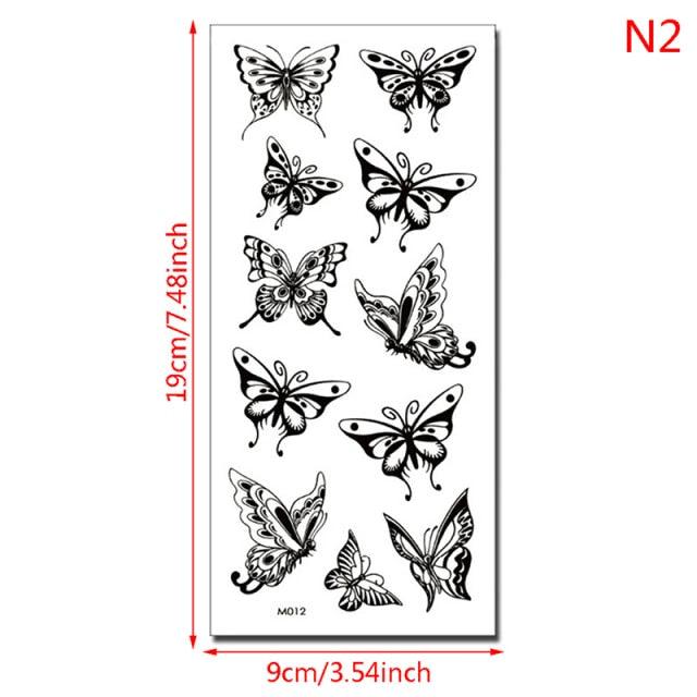Womens Fashion 3D Butterfly Waterproof Temporary Sticker Tattoo Leg Arm Modern Blue Design For Womens